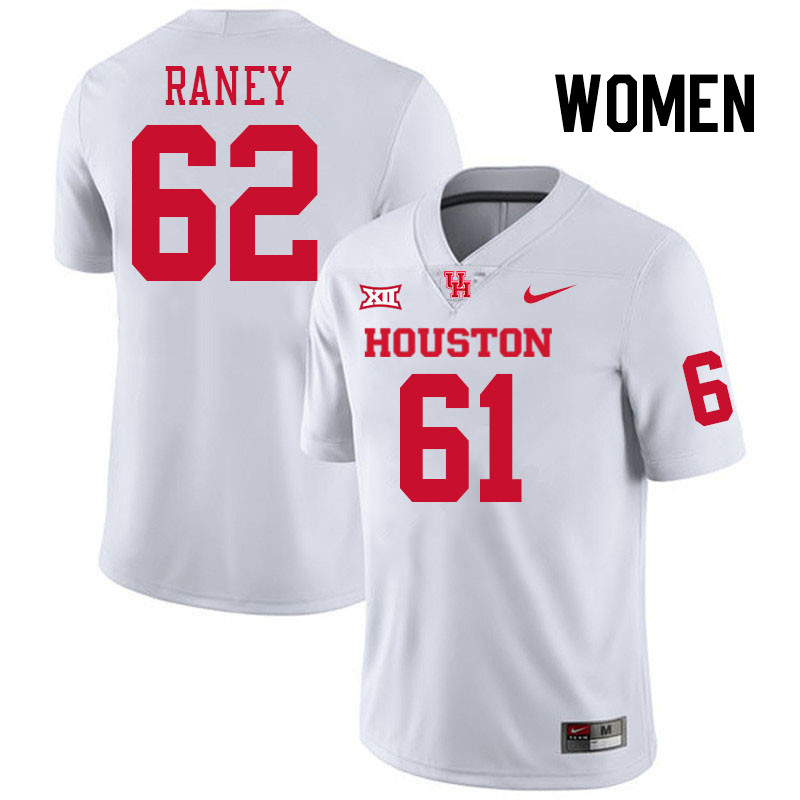 Women #62 Jack Raney Houston Cougars College Football Jerseys Stitched-White